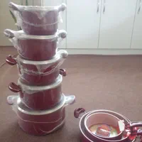 سرویس دیگ ۸ پارچه نچسب آذین|ظروف پختوپز|گرگان, |دیوار