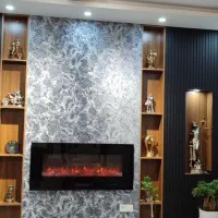 نقاشی ساختمان کاغذ دیواری و اجرای قاب تی وی وال