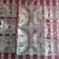 سرویس ۱۱ نفره پیش دستی و پیاله شیشه ای