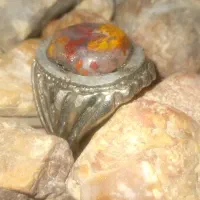 انگشتر عقیق شجر گل اناری رکاب آهنی زیبا|بدلیجات|شیراز, دروازه اصفهان|دیوار