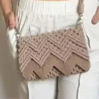 ست صندل و کیف مکرومه بافی