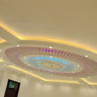 گچکاری نور مخفی ساده سفید و گچ خاک