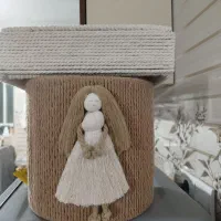 سطل و جا دستمالی و دیوار کوب مکرومه|صنایع دستی و سایر لوازم تزئینی|فردیس, قریشی|دیوار