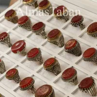 انگشتر عقیق سرخ مردانه با رکاب نقره