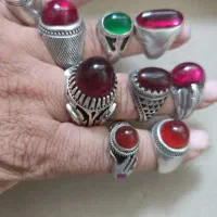 انگشتر های کهنه دست ساز عقیق ویاقوت