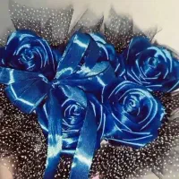 رز روبانی دسته گل باکس گل بوکت تک شاخه|گل مصنوعی|میانه, |دیوار