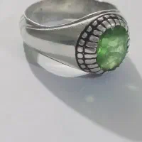 انگشتر نقره زبرجد کددار