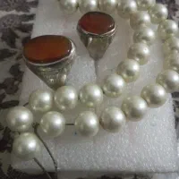 اشیا آنتیک یاقوت گردنبند سنگ مروارید انگشتر