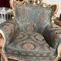 مبل استیل 9نفره با دومیز دو عسلی بسیار سالم