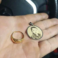 انگشتر 1.530گرم و پلاک4.240گرم نو