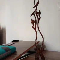 مجسمه چوبی جفت غزال عاشق|مجسمه، تندیس، ماکت|تهران, ستارخان|دیوار