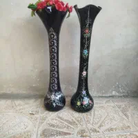 دو عدد گلدان بزرگ شیشه ای