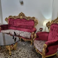 مبل سلطنتی کنده کاریی ورق. طلا و نناهارخوری ۸نفره
