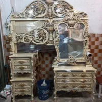 سرویس خواب دونفره چوب راش مناسب جهیزیه نونو|تخت و سرویس خواب|مشکین‌دشت, |دیوار