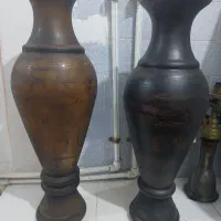 گلدان رنگ کوره ای طرح خاص چوب گردو