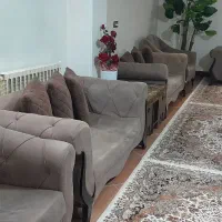 فروش فوری مبل۱۲ نفره راحتی طوسی شیک بابل قیمت عالی