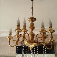 دو عدد لوستر برنز آب طلا