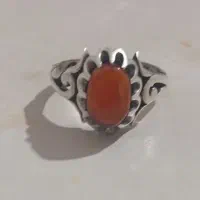 انگشتر نقره نگین عقیق یمن رگه دار رکاب دست با امضا|جواهرات|اصفهان, کلمان|دیوار