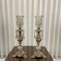 شمعدونی برنز و کریستال