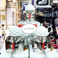 کتری قوری طرح ترک استیل WOODKING