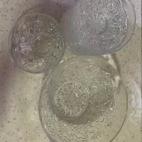 ظرف بلور همراه ۶عدد کاسه|ظروف سرو و پذیرایی|بندر انزلی, اطبا|دیوار