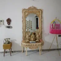 اینه کنسول همراه با ساعت و شمعدان|بوفه، ویترین، کنسول|رشت, فلسطین|دیوار