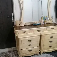 سرویس تخت خواب دونفره به همراه میز آرایش تمام چوب|تخت و سرویس خواب|تهران, ابوذر|دیوار