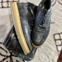 کفش کتونی خاکستری تیره رویه چرم|کیف، کفش، کمربند|آستارا, |دیوار