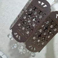 لوستر چوبی سه شعله