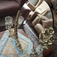 آینه و شمعدان برنز اصل
