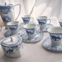 ارزانترین ست عصرانه خوری17 پارچه پردیس طرح انگلیسی