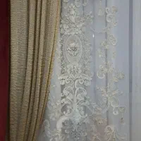 دو عدد پرده گل برجسته ترک|پرده، رانر، رومیزی|قزوین, |دیوار