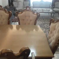 نهار خوری هشت نفره در حد نو|میز و صندلی غذاخوری|بوئین زهرا, |دیوار