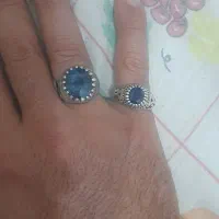 یاقوت کبود برمه دوتا باهم نقره ۹۲۵