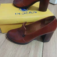 کفش چرم عسلی سایز 39