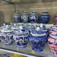 دکوری گلدان جینجر قلم ابی