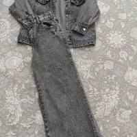 ست کاپشن جین با شلوار