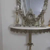 اینه شمعدان برنز همراه ساعت