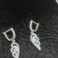 نیم ست نقره بسیار شیک با الگوی طلای سفید