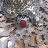 انگشترعقیق قدیمی بزرگ وعقیق کوچک قدیمی دست ساز