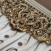 ۴ عدد پرده حریر شاین به همراه ۹متر کتیبه فایبرگلاس