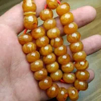 تسبیح کهربا کره عسلی اصل بودار