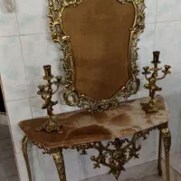 آیینه شمعدان و کنسول آنتیک قدیمی