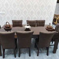 میز غذاخوری هشت نفره چوبی کلاسیک|میز و صندلی غذاخوری|شاهین دژ, |دیوار