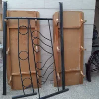 تخت دونفره فلزی ،با دوخته چوب