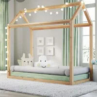 تخت کلبه کودک مدل آسمان آبی مونتسوری چوبی