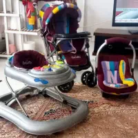سرویس کالسکه برند Bebetto و یک گهواره بزرگ