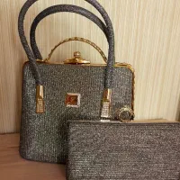 کیف مجلسی ست شاین نقره ای