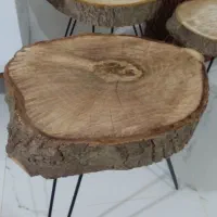 میز چوبی پایه فلزی