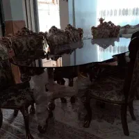 ناهارخوری ۷نفره‌طلا‌کوب‌|میز و صندلی غذاخوری|تهران, خاک سفید|دیوار